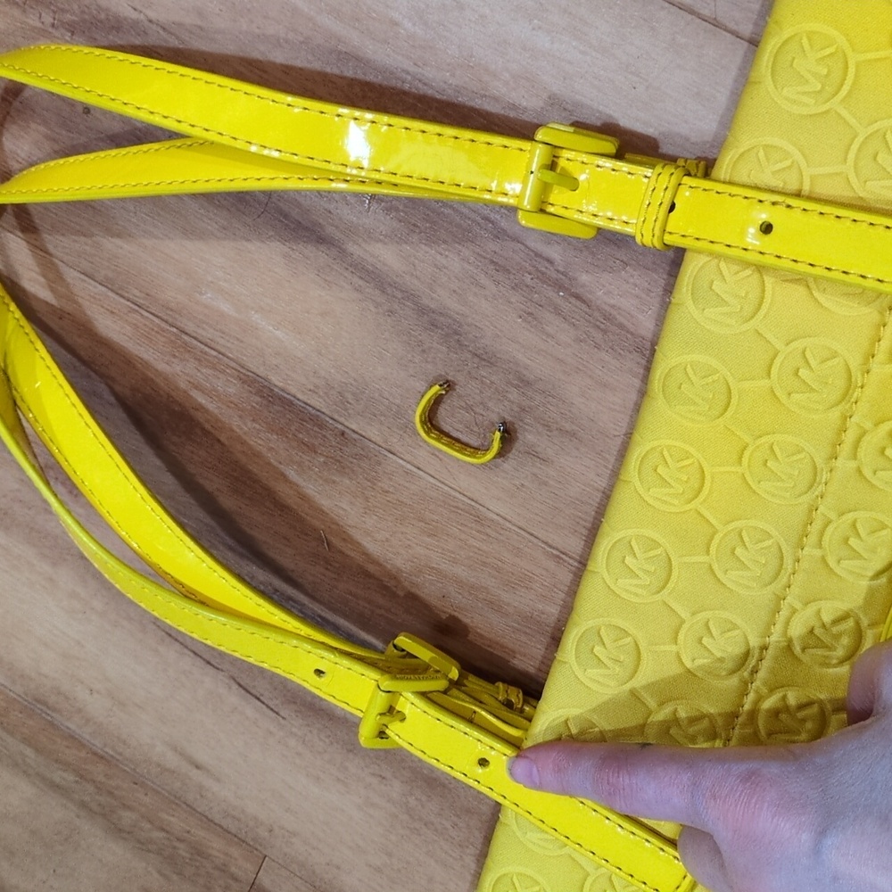 Yellow Embossed Tote Bag - Picture 10 of 11